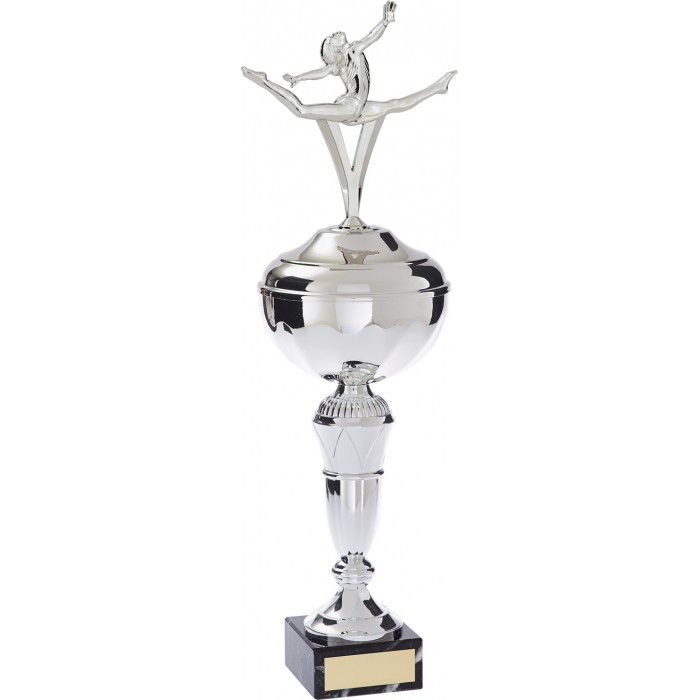 GYMNASTICS TROPHY WITH METAL FIGURE - AVAILABLE IN 4 SIZES